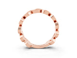 Rose gold Pavé Round Ruby Interlocking Eternity Band with Bezel Prong Setting_9