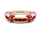 Rose gold Pavé Round Ruby Link Band with Bezel Setting_30