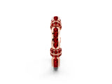 Rose gold Pavé Round Ruby Link Band with Bezel Setting_32