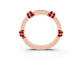 Rose gold Pavé Round Ruby Link Band with Bezel Setting_33