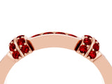 Rose gold Pavé Round Ruby Link Band with Bezel Setting_34