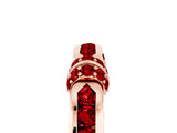 Rose gold Pavé Round Ruby Link Band with Bezel Setting_35