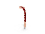 Rose gold Pavé Round Ruby V-Shaped Chevron Band with Shared Prong Setting_8