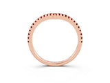 Rose gold Pavé Round Ruby V-Shaped Chevron Band with Shared Prong Setting_9