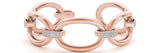 Rose gold Pavé Round Stone Link Bracelet with Channel Setting