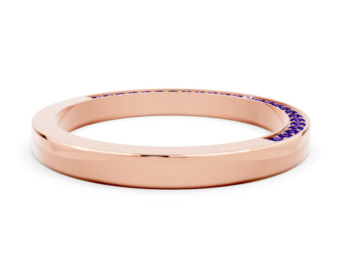 Rose gold Pavé Round Tanzanite Channel Set Band_18