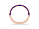 Rose gold Pavé Round Tanzanite Channel Set Band_21