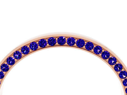 Rose gold Pavé Round Tanzanite Channel Set Band_22