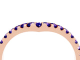 Rose gold Pavé Round Tanzanite Chevron Band with Shared Prong Setting_10