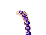 Rose gold Pavé Round Tanzanite Chevron Band with Shared Prong Setting_11