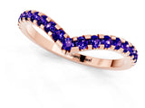 Rose gold Pavé Round Tanzanite Chevron Band with Shared Prong Setting_7