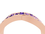 Rose gold Pavé Round Tanzanite Crossover Band with Bead Prong Setting_10