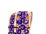 Rose gold Pavé Round Tanzanite Crossover Band with Bead Prong Setting_11