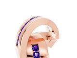 Rose gold Pavé Round Tanzanite Crossover Band with Channel Setting_11