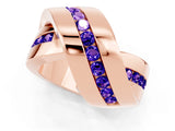 Rose gold Pavé Round Tanzanite Crossover Band with Channel Setting_7