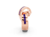 Rose gold Pavé Round Tanzanite Crossover Band with Channel Setting_8