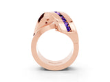 Rose gold Pavé Round Tanzanite Crossover Band with Channel Setting_9