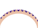 Rose gold Pavé Round Tanzanite Half Eternity Band with Shared Prong Setting_10