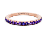 Rose gold Pavé Round Tanzanite Half Eternity Band with Shared Prong Setting_6
