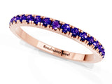 Rose gold Pavé Round Tanzanite Half Eternity Band with Shared Prong Setting_7