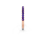 Rose gold Pavé Round Tanzanite Half Eternity Band with Shared Prong Setting_8