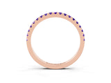 Rose gold Pavé Round Tanzanite Half Eternity Band with Shared Prong Setting_9