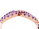 Rose gold Pavé Round Tanzanite Infinity Twist Band with Shared Prong Setting_10
