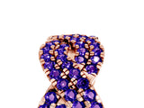 Rose gold Pavé Round Tanzanite Infinity Twist Band with Shared Prong Setting_11