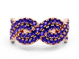 Rose gold Pavé Round Tanzanite Infinity Twist Band with Shared Prong Setting_6