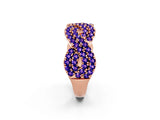 Rose gold Pavé Round Tanzanite Infinity Twist Band with Shared Prong Setting_8