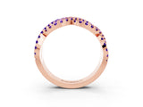Rose gold Pavé Round Tanzanite Infinity Twist Band with Shared Prong Setting_9