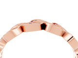 Rose gold Pavé Round Tanzanite Interlocking Eternity Band with Bezel Prong Setting_10