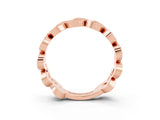Rose gold Pavé Round Tanzanite Interlocking Eternity Band with Bezel Prong Setting_9