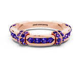 Rose gold Pavé Round Tanzanite Link Band with Bezel Setting_30