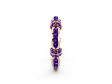 Rose gold Pavé Round Tanzanite Link Band with Bezel Setting_32