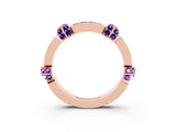 Rose gold Pavé Round Tanzanite Link Band with Bezel Setting_33