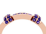 Rose gold Pavé Round Tanzanite Link Band with Bezel Setting_34