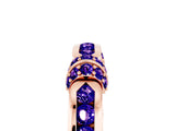 Rose gold Pavé Round Tanzanite Link Band with Bezel Setting_35