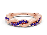 Rose gold Pavé Round Tanzanite Twist Eternity Band with Shared Prong Setting_30