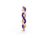 Rose gold Pavé Round Tanzanite Twist Eternity Band with Shared Prong Setting_32