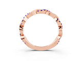 Rose gold Pavé Round Tanzanite Twist Eternity Band with Shared Prong Setting_33