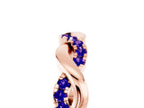 Rose gold Pavé Round Tanzanite Twist Eternity Band with Shared Prong Setting_35