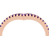 Rose gold Pavé Round Tanzanite V-Shaped Chevron Band with Shared Prong Setting_10