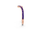 Rose gold Pavé Round Tanzanite V-Shaped Chevron Band with Shared Prong Setting_8