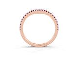 Rose gold Pavé Round Tanzanite V-Shaped Chevron Band with Shared Prong Setting_9