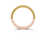 Rose gold Pavé Round Yellow Sapphire Channel Set Band_21
