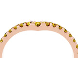 Rose gold Pavé Round Yellow Sapphire Chevron Band with Shared Prong Setting_22