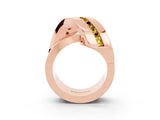Rose gold Pavé Round Yellow Sapphire Crossover Band with Channel Setting_21