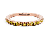 Rose gold Pavé Round Yellow Sapphire Half Eternity Band with Shared Prong Setting_18