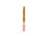 Rose gold Pavé Round Yellow Sapphire Half Eternity Band with Shared Prong Setting_20
